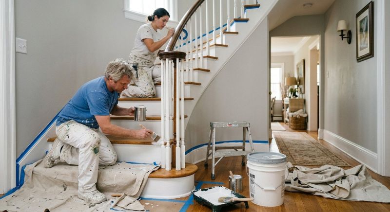 Interior Railing Painting in Waco, TX