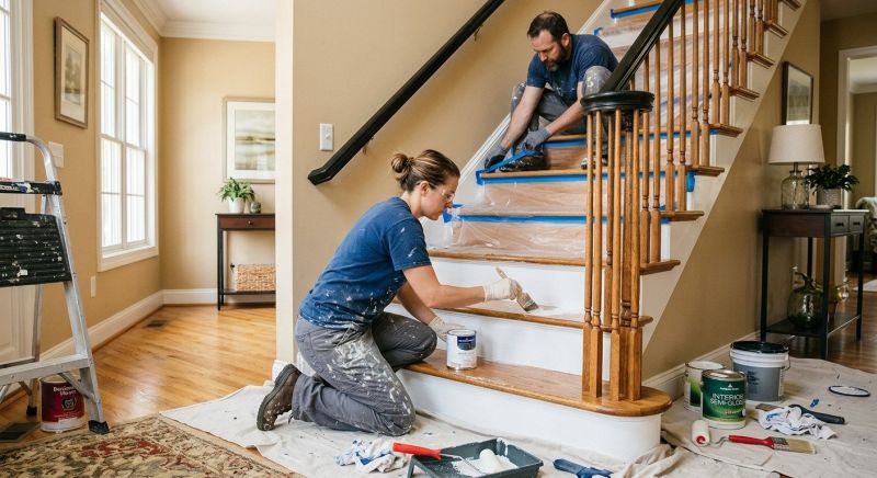 Banister Painting in Waco, TX