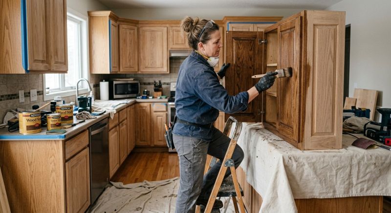 Built In Cabinetry Staining in Carmel, IN