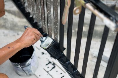 Galvanized Fence Painting in Waco, TX