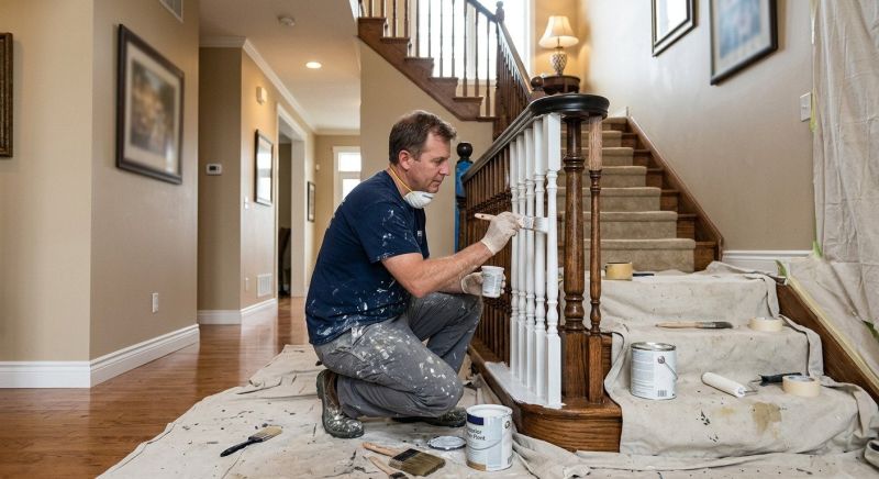 Interior Railing Painting in Waco, TX