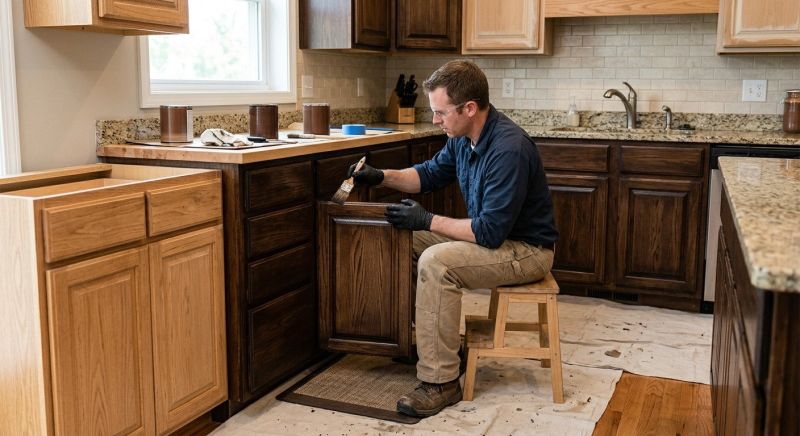 Kitchen Cabinet Staining in Muncie, IN